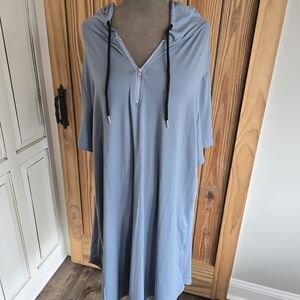 SHEIN Blue Casual Hoodie Dress